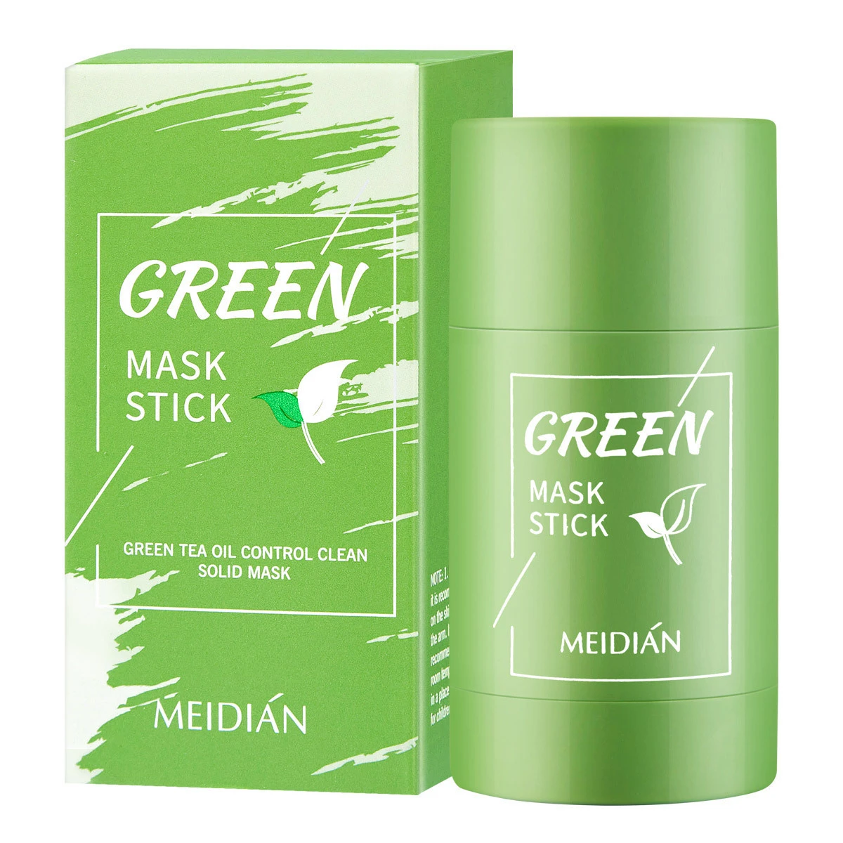 Anti-Points Noirs Visage à l'Extrait de Thé Vert pour Nettoyage Profond, Masque Facial Purifiant et Blanchissant, Masque Bâtonnet à l'Argile Verte